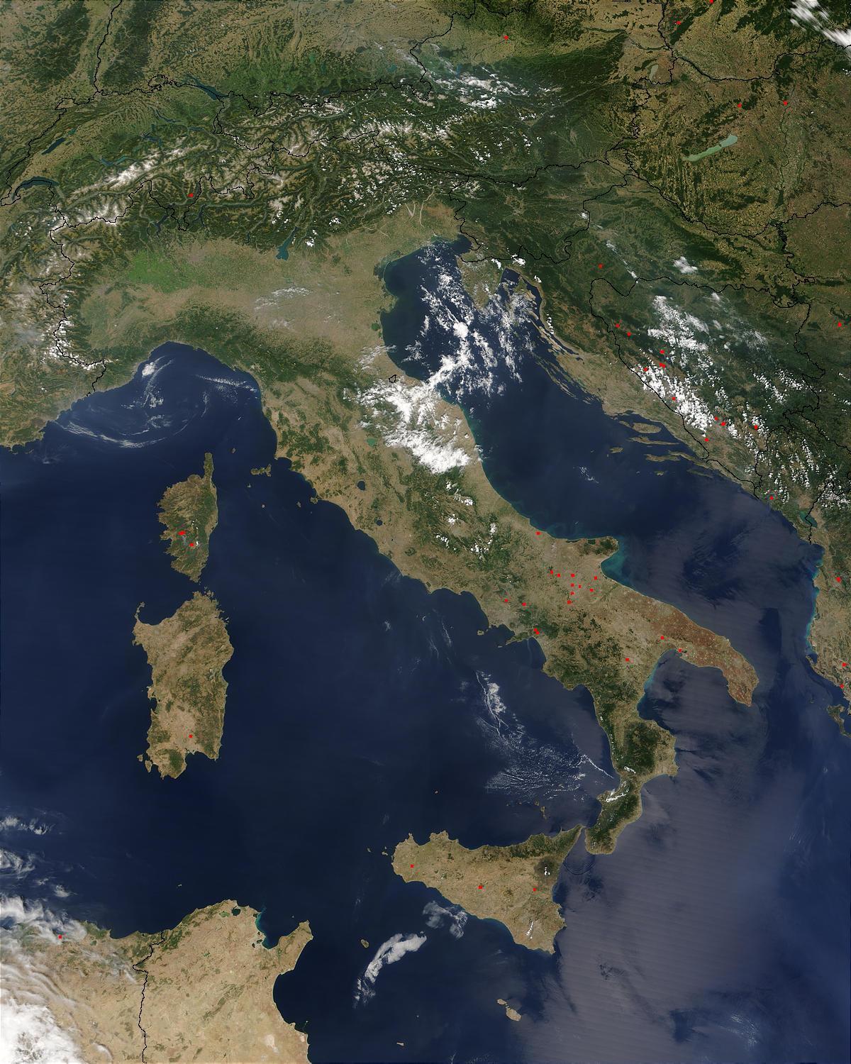 satelitska karta italije Italija je satelitska karta   karta Italije satelit (Južna Europa  satelitska karta italije