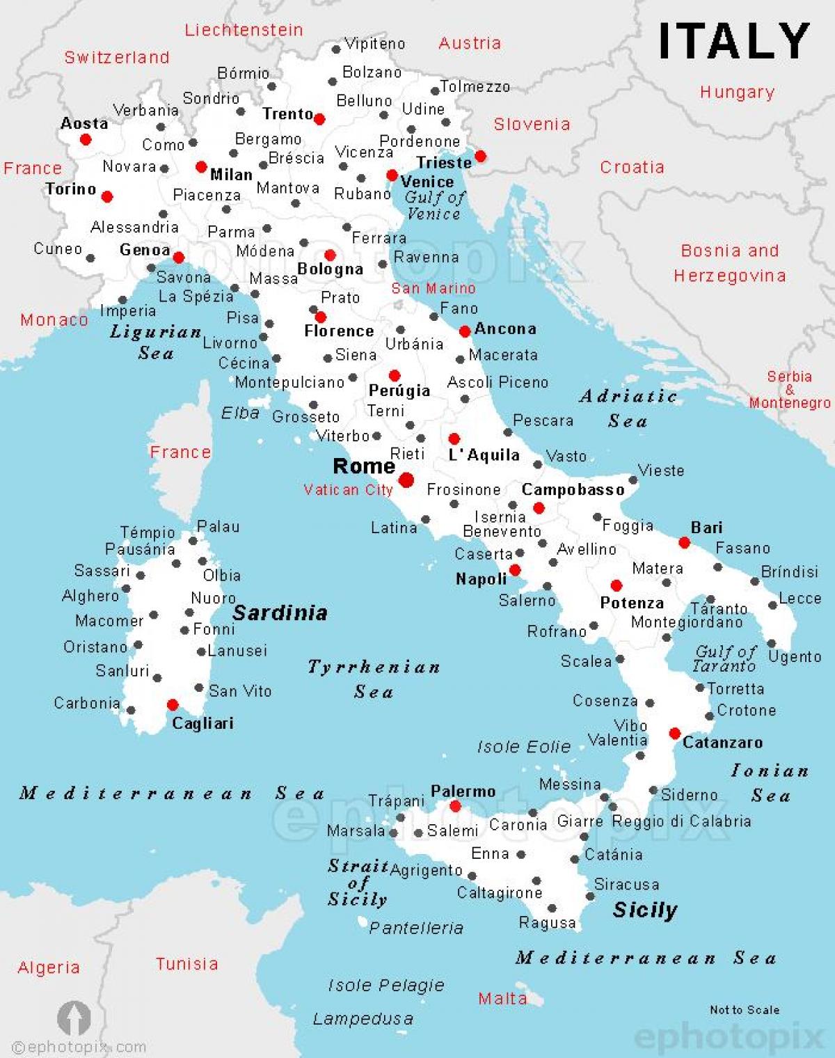 karta italije sa gradovima Italija karta grada i sela   detaljna karta Italije sa gradovima  karta italije sa gradovima