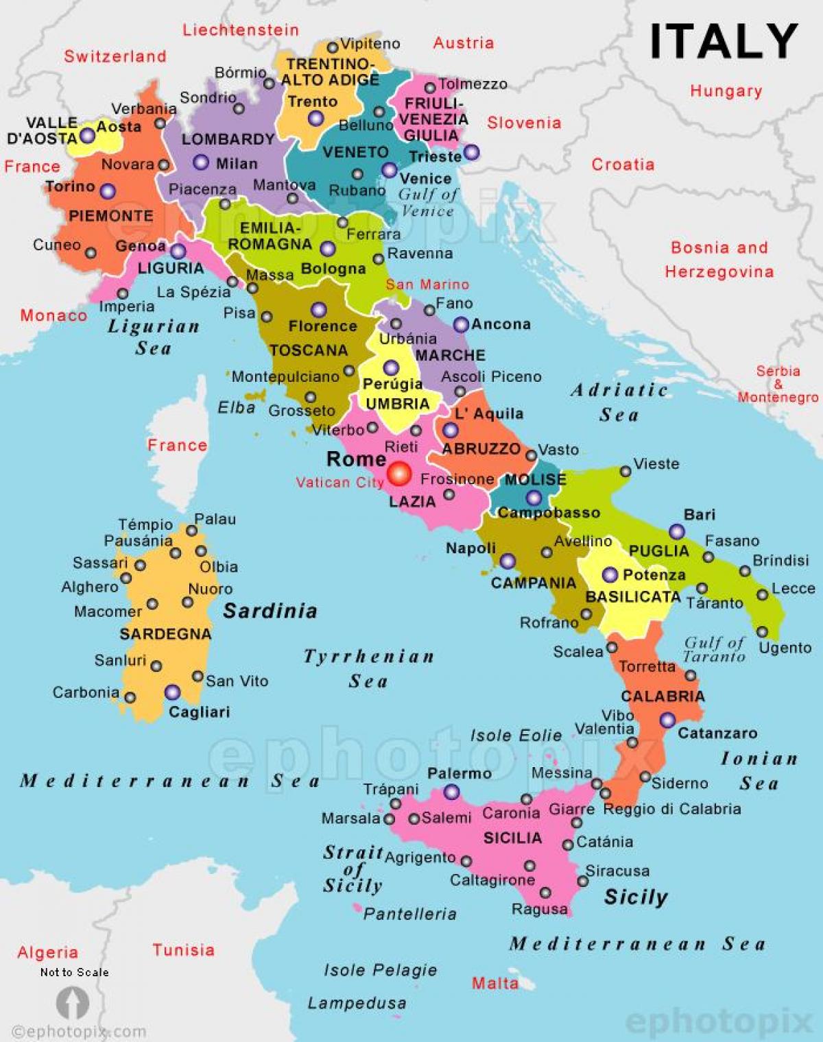 karta italije Karta Italije   karta Italije kartica (Južna Europa   Europa) karta italije