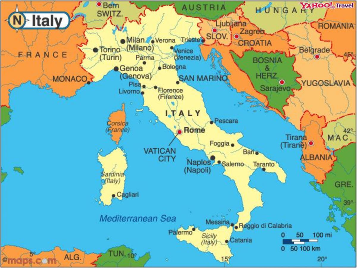 parma italija karta Zemalja diljem Italije karta Italije i susjednih zemalja kartici  parma italija karta